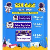 Uzay Temalı Okul Kreş Kişiye Özel Isim Etiket Seti - Model 534