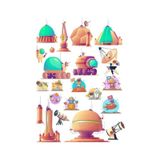 Uzay Temalı Sticker Set 12 Parça Telefon, Tablet, Defter, Laptop Sticker