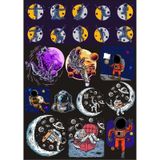 Uzay Ve Astronot Sticker Set 2 19 Parça Telefon, Tablet, Defter, Laptop Sticker