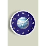 Uzay Ve Gezegen Tasarımlı Modern Duvar Saati - Çocuk Odası Duvar Saati - 35cm - Önü Camlı Beyaz Kasa, JH0990S35BKP