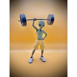 UZAYLI SERİ Weight Lifter Alien Figürü | Spor Yapan Uzaylı Biblo | Fitness Sevenler İçin İlginç Ofis Hediyesi ve Masa Aksesuarı Fitness ve Gym Temalı Komik Masaüstü Dekorasyonu