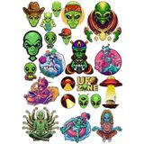 Uzaylı Ufo Alienm Sticker Set 27 Parça Telefon, Tablet, Defter, Laptop Sticker