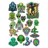 Uzaylılar Sticker Set 11 20 Parça Telefon, Tablet, Defter, Laptop Sticker