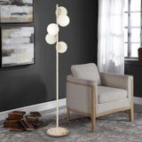 Uzel 5li Beyaz Patinalı Modern Tasarım Metal Lambader