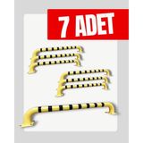 UZM PARK 7 Adet Standart Sabit Araç Park Stoperi Otopark Yol Trafik Bariyeri 180X12CM - Sarı - Siyah