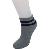 Uzman 6 Çift Gri Renk Çizgi Desenli Unisex Soket Çorap Seti Spor ve Antreman Çorabı 36-42 Numara - 36 - 42