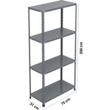 Uzman Grup Raf Sistemleri 4 Kat 2 Metre Çelik Depo Arşiv Rafı - 31 x 75 cm - Gri