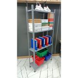 Uzman Grup Raf Sistemleri 4 Raflı 2 Metre 31X60 Çelik Raf - Depo Rafı -Dosya Dolabı - Kiler Rafı - Gri