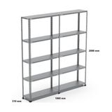 Uzman Grup Raf Sistemleri 5 Raflı 2 Metre 2 Blok 31 x 93 Çelik Depo Rafı