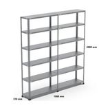 Uzman Grup Raf Sistemleri Uzman Grup Raf Çelik Raf 6 Raflı 2metre 2 Blok 31 x 93 Çelik Raf Depo Rafı