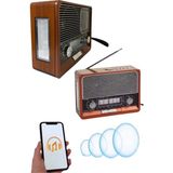 Uzman Toptan Mey Ithalat® Saatli Fenerli Bluetooth Nostaljik Radyo Aux Sd USB Girişli Bluetooth Hoparlör