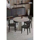 Uzmhome Begonya 90X90 Yuvarlak 4 Sandalyeli Masa Sandalye Takımı, Salon Takımı , Mutfak Masa Takımı