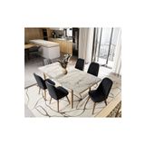 Uzmhome Ezgi 6 Kişilik Açılır Masa Sandalye Takımı Mutfak Masası Takımı Salon Masası Yemek Masası Takımı