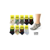 Uzn Socks 10 Çift Kız Çocuk Desenli Çorap Seti | Renkli - Pamuklu - Kaymaz Taban |