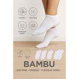 UZN SOCKS 4’lü Bambu İplik 200 İğne Dikişsiz Yumuşak Dokulu Parfümlü Patik Çorap
