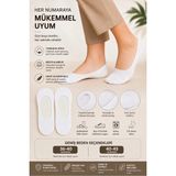 Uzn Socks 5 Çift Erkek Babet Patik Çorap Pamuklu Kısa Günlük Sneaker Çorap - Beyaz - 36 - 41