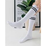 UZN Socks Beyaz Çizgili Tenis Çorap – Pamuklu Günlük Spor Çorap Unisex (1 Çift) - 38 - 43