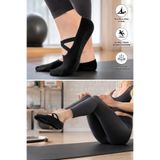 UZN SOCKS Kadın Atletik Çorap 3 Çift Siyah 36-41 Düz Pamuk Karışımı Yetişkin Kaymaz Nefes Alabilir Esnek Pilates Yoga Reformer