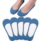 UZN Socks Kadın Pamuklu Dikişsiz Babet Çorap 6’lı Paket – Görünmez Ince Yazlık Günlük Çorap - 35 - 42 - Mavi