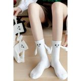 UZN Socks Sevimli Suratlı EL ELE TUTUŞAN ÇORAP – Eğlenceli Tasarım, Günlük Kullanıma Uygun - 36 - 40 - Beyaz
