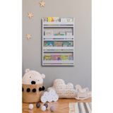 uznticaret Suntalam Montessori Çocuk Odası Eğitici Kitaplık 4 Raflı Beyaz Kitaplık60x120 Duvara Monte 60 cm Su