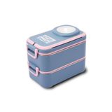 Uzspace 1200 ml Iki Kat Dört Bölme Paslanmaz Çelik Lunch Box Yeni Nesil Sefer Tası-Sos Kaseli MODEL-FFLBOX8023 - Lacivert