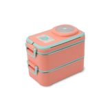 Uzspace 1200 ml Iki Kat Dört Bölme Paslanmaz Çelik Lunch Box Yeni Nesil Sefer Tası-Sos Kaseli MODEL-FFLBOX8023 - Turuncu