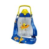 Uzspace 1500ml Mega Boy Askılı Kulplu Pipetli/Pipetsiz Kullanım Tritan Çocuk Su Matarası (Mavi-Sarı)