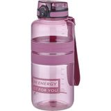 Uzspace 1500ML Mega Boy Silikon Gövde Tritan Su Matarası - Pembe