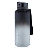 Uzspace 1500ml Mega Boy Soft Touch Çift Renk Motivasyon Tritan Su Matarası Bpa Yok Koku Yok Siyah-beyaz