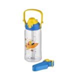 Uzspace 2202 Pipetli Askılı Çocuk Tritan Matara 600 ml Mavi