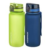 Uzspace 2'li 650 ml Fiftyfifty Lacivert - Yeşil Tritan Matara Seti