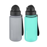 Uzspace 2'li Pipetli 400 ml Fiftyfifty Gri Buz Mavisi Tritan Matara Seti