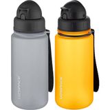 Uzspace 2'li Pipetli 400 ml Fiftyfifty Gri Turuncu Tritan Matara Seti