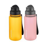 Uzspace 2'li Pipetli Tritan Matara Seti 400 ml FiftyFifty Turuncu-Pudra