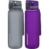 Uzspace 2'li Tritan 800 ml Fiftyfifty Gri - Mavi Matara Seti