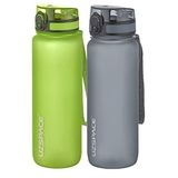 Uzspace 2'li Tritan 800 ml Fiftyfifty Gri - Yeşil Matara Seti