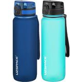 Uzspace 2'li Tritan 800 ml Fiftyfifty Lacivert - Mavi Matara Seti