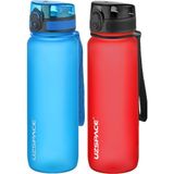 Uzspace 2'li Tritan 800 ml Fiftyfifty Mavi - Kırmızı Matara Seti
