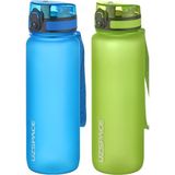 Uzspace 2'li Tritan 800 ml Fiftyfifty Mavi - Yeşil Matara Seti
