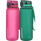 Uzspace 2'li Tritan 800 ml Fiftyfifty Pembe - Petrol Matara Seti