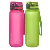 Uzspace 2'li Tritan 800 ml Fiftyfifty Pembe - Yeşil Matara Seti