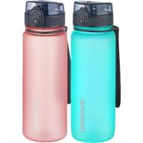 Uzspace 2'li Tritan 800 ml Fiftyfifty Pudra - Mavi Matara Seti