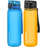 Uzspace 2'li Tritan 800 ml Fiftyfifty Turuncu - Mavi Matara Seti