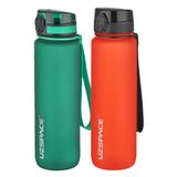 Uzspace 2'li Tritan Matara Seti 1000 ml Büyük Boy 14 Farklı Renk Seçeneği FiftyFifty KoyuYeşil-FantasyRed