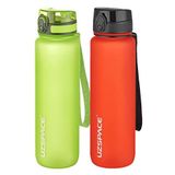 Uzspace 2'li Tritan Matara Seti 1000 ml Büyük Boy 14 Farklı Renk Seçeneği FiftyFifty Yeşil-FantasyRed