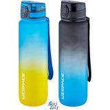 Uzspace 2'li Tritan Matara Seti 1000ML Büyük Boy Çift Renk Softtouch Ff Collection Tritan Su Matarası - Sarı - Mavi