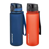 Uzspace 2'li Tritan Matara Seti 500 ml 14 Farklı Renk Seçeneği FiftyFifty Lacivert-F.Red