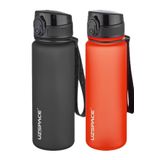 Uzspace 2'li Tritan Matara Seti 500 ml 14 Farklı Renk Seçeneği FiftyFifty Siyah-F.Red