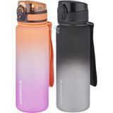 Uzspace 2'li Tritan Matara Seti 500 ml Çift Renk Softtouch Ff Collection Tritan Su Matarası - Mor - Beyaz